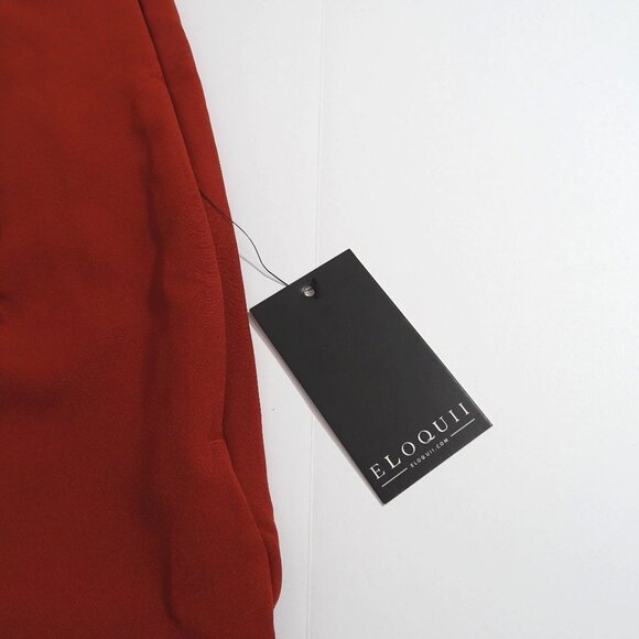 Eloquii Wide Leg Cropped Pants Women Size 16 Rust Brown Side Zipper Pockets NEW - Picture 7 of 10